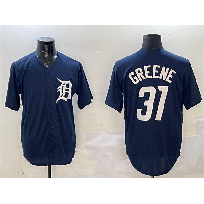 Detroit Tigers #31 Riley Greene Navy Jereymy Cool Base Stitched Jersey