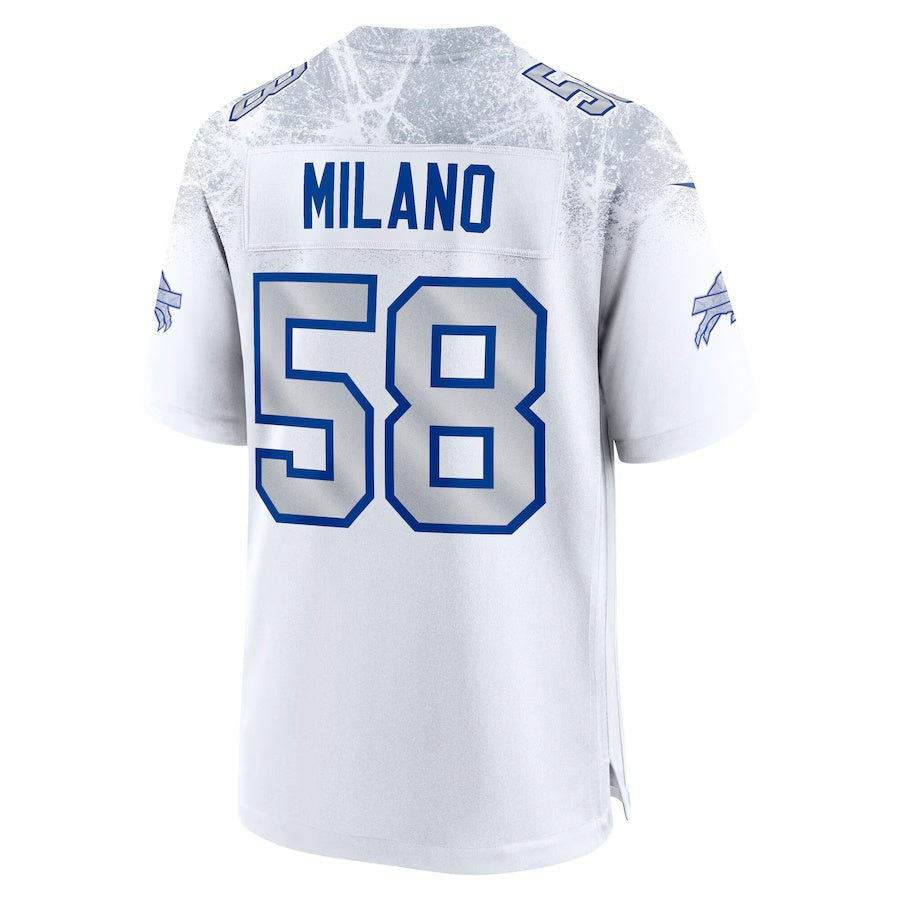 B.Bills #58 Matt Milano 2025 Rivalries Collection Game Jersey - White Jereymy
