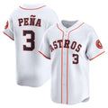 Houston Astros #3 Jeremy Pe?a White Jereymy Home Limited Player Jersey