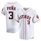 Houston Astros #3 Jeremy Pe?a White Jereymy Home Limited Player Jersey