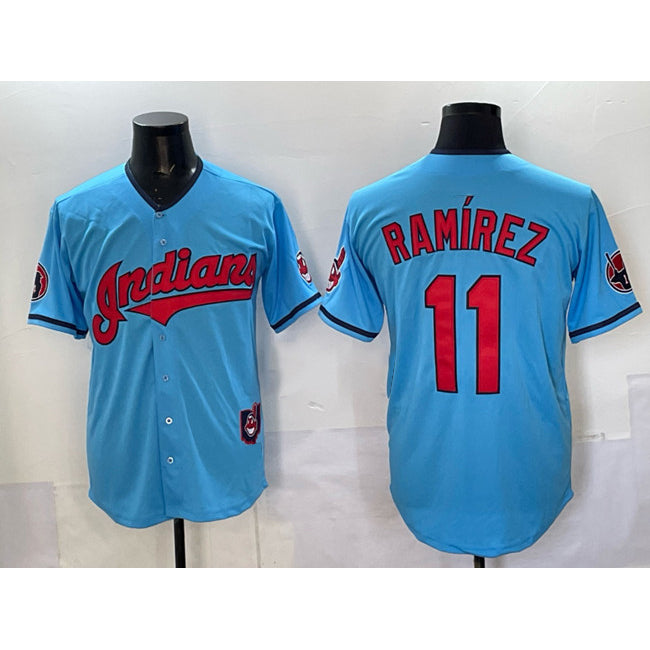 Cleveland Guardians #11 Jos¨¦ Ram¨ªrez Blue Jereymy Vapor Premier Limited Stitched Jersey