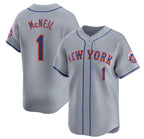 New York Mets #1 Jeff McNeil 2024 Gray Jereymy Away Limited Stitched Jersey