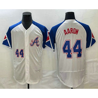 Atlanta Braves #44 Hank Aaron Number White Jereymy 2023 City Connect Flex Base Stitched Jersey
