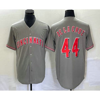 Cincinnati Reds #44 Elly De La Cruz Grey Jereymy Cool Base Stitched Jersey 2