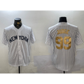 New York Yankees #99 Aaron Judge White Jereymy Pinstripe Fashion Cool Base Jersey 2