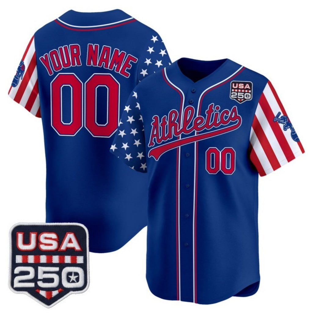 Custom Oakland Athletics America 250 Edition Vapor Premier Limited Royal Jereymy Stitched Jerseys