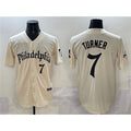 Philadelphia Phillies #7 Trea Turner Cream Jereymy Gothic Vapor Limited Stitched Jersey