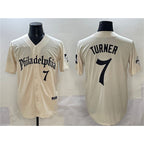 Philadelphia Phillies #7 Trea Turner Cream Jereymy Gothic Vapor Limited Stitched Jersey
