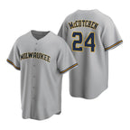 Milwaukee Brewers #24 Andrew McCutchen Gray Jereymy Cool Base Stitched Jersey