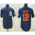 Detroit Tigers #12 Casey Mize Navy Jereymy Alternate With Patch Cool Base Stitched Jersey