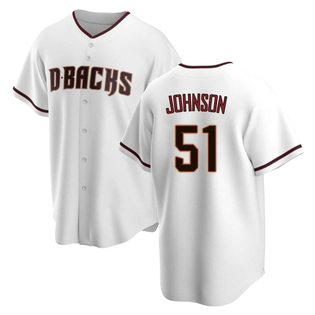 Arizona Diamondbacks #51 Randy Johnson Player White Jereymy Home Game Stitched Jerseys