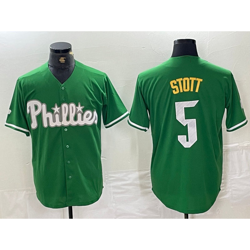 Philadelphia Phillies #5 Bryson Stott Green Jereymy 2024 City Connect Stitched Jersey