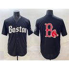 Boston Red Sox Team Big Logo Black Jereymy Gothic Vapor Limited Stitched Jersey