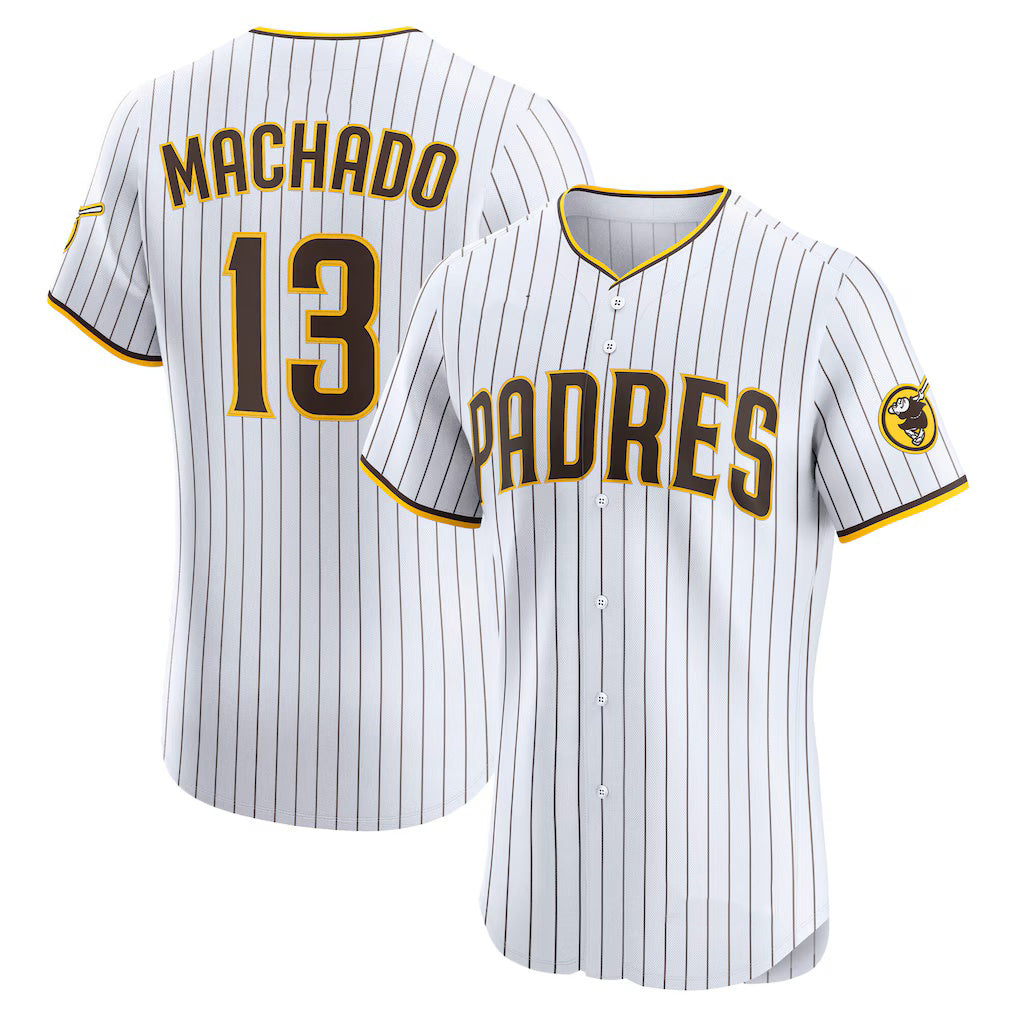 San Diego Padres #13 Manny Machado White Jereymy Home Elite Player Jersey