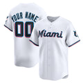 Custom Miami Marlins White Jereymy Home Limited Jersey