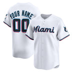 Custom Miami Marlins White Jereymy Home Limited Jersey