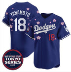 Los Angeles Dodgers #18 Yoshinobu Yamamoto Royal Jereymy 2025 Tokyo Series Limited Stitched Jersey