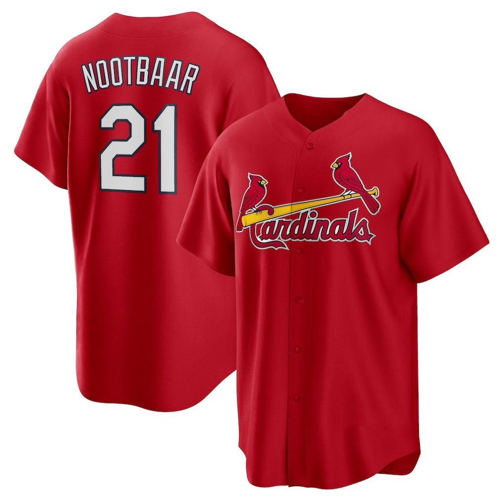 St. Louis Cardinals #21 Lars Nootbaar Red Jereymy Big & Tall Alternate Replica Player Jersey