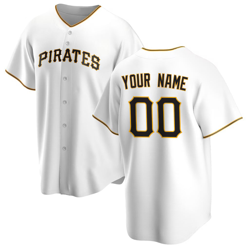 Custom Pittsburgh Pirates White Jereymy Home Replica Jersey