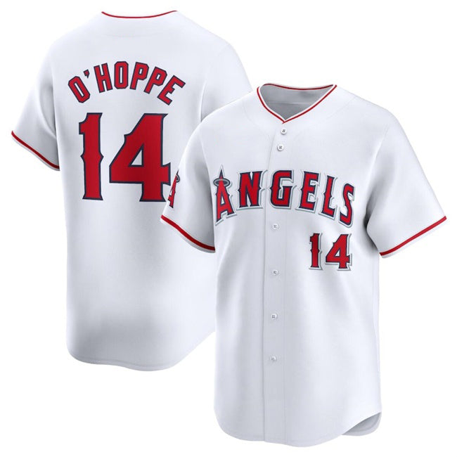 Los Angeles Angels #14 Logan O'Hoppe White Jereymy Home Limited Stitched Jersey