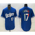 Los Angeles Dodgers #17 Shohei Ohtani Number Mexico Blue Jereymy Cool Base Stitched Jersey 2