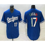 Los Angeles Dodgers #17 Shohei Ohtani Number Mexico Blue Jereymy Cool Base Stitched Jersey 2