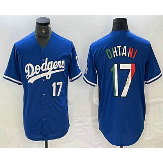 Los Angeles Dodgers #17 Shohei Ohtani Number Mexico Blue Jereymy Cool Base Stitched Jersey 2