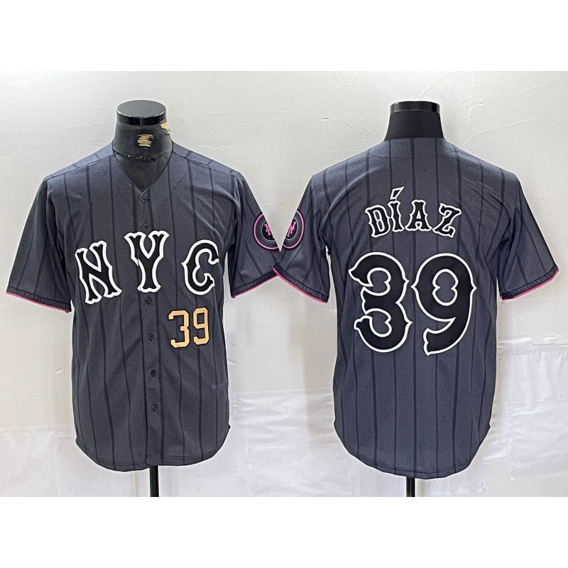 New York Mets #39 Edwin Diaz Gray Jereymy 2024 City Connect Cool Base Jersey 3