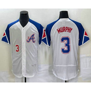 Atlanta Braves #3 Dale Murphy Number White Jereymy 2023 City Connect Flex Base Stitched Jersey 2