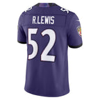 B.Ravens #52 Ray Lewis Purple Jereymy Vapor F.U.S.E. Stitched Retired Limited Jersey