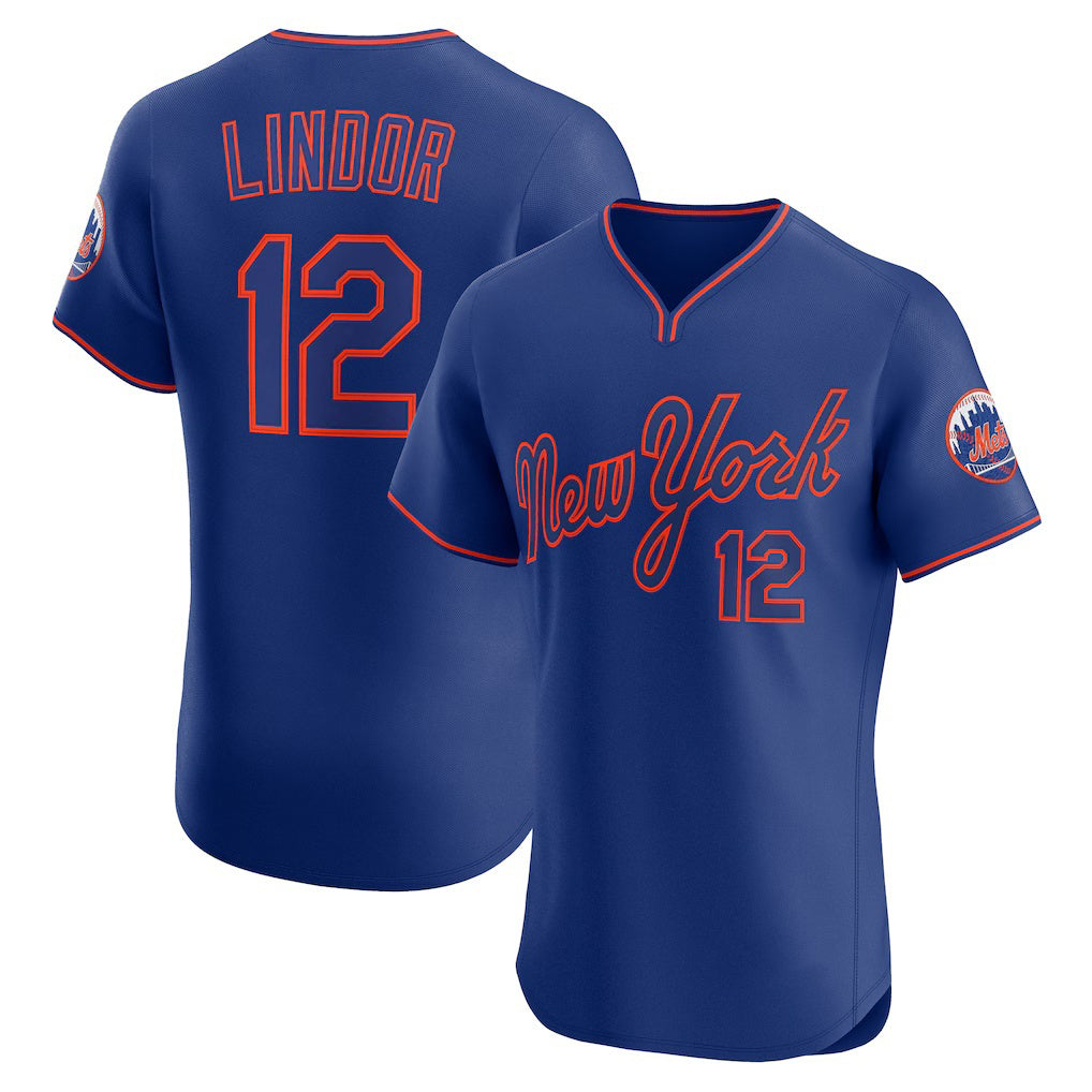 New York Mets #12 Francisco Lindor Royal Jereymy Alternate 2 Elite Jersey