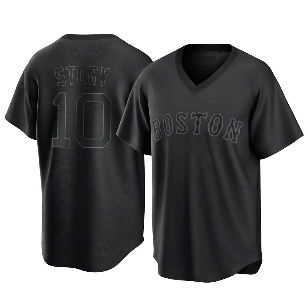 Boston Red Sox #10 Trevor Story Player Black Jereymy T-shirt Home Game Stitched Jerseys