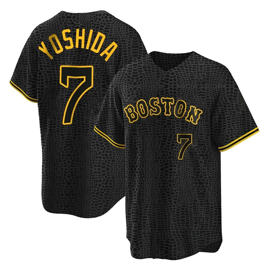 Boston Red Sox #7 Masataka Yoshida Player Black Jereymy Snake Skin City Home Game Stitched Jerseys