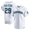 Seattle Mariners #29 Cal Raleigh White Jereymy Home Limited Player Jersey