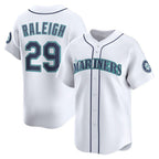 Seattle Mariners #29 Cal Raleigh White Jereymy Home Limited Player Jersey
