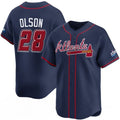 Atlanta Braves #28 Matt Olson Navy Jereymy 2025 Speedway Classic Alternate Limited Stitched Jersey