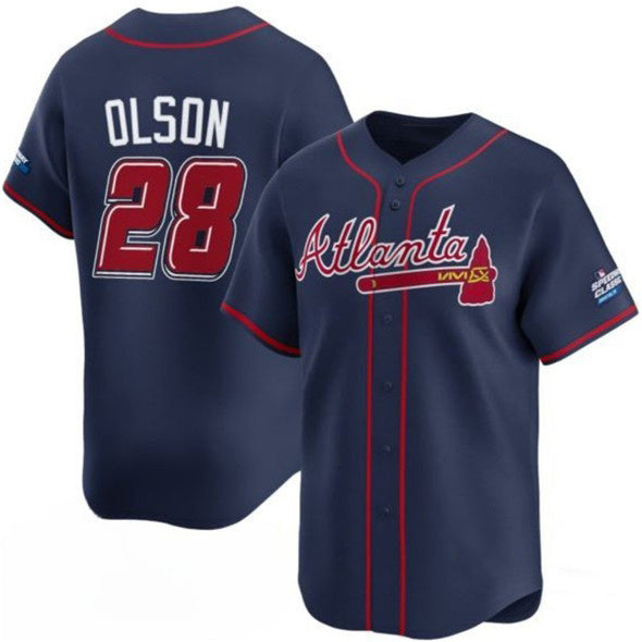 Atlanta Braves #28 Matt Olson Navy Jereymy 2025 Speedway Classic Alternate Limited Stitched Jersey