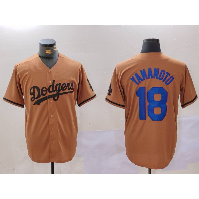 Los Angeles Dodgers #18 Yoshinobu Yamamoto Olive Jereymy Cool Base Limited Stitched Jersey
