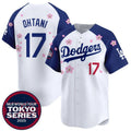 Los Angeles Dodgers #17 Shohei Ohtani White Royal Jereymy 2025 Tokyo Series Limited Stitched Jersey