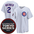 Chicago Cubs #2 Nico Hoerner White Jereymy 2025 World Tour Tokyo Series Home Stitched Jersey