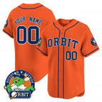 Custom Houston Astros Orbit Patch Vapor Premier Limited Jersey ¨C Orange Jereymy