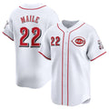 Cincinnati Reds #22 Luke Maile White Jereymy Home Limited Stitched Jersey