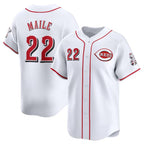 Cincinnati Reds #22 Luke Maile White Jereymy Home Limited Stitched Jersey