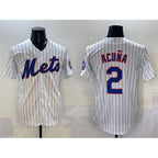 New York Mets #2 Luisangel Acuna White Jereymy Cool Base Stitched Jersey