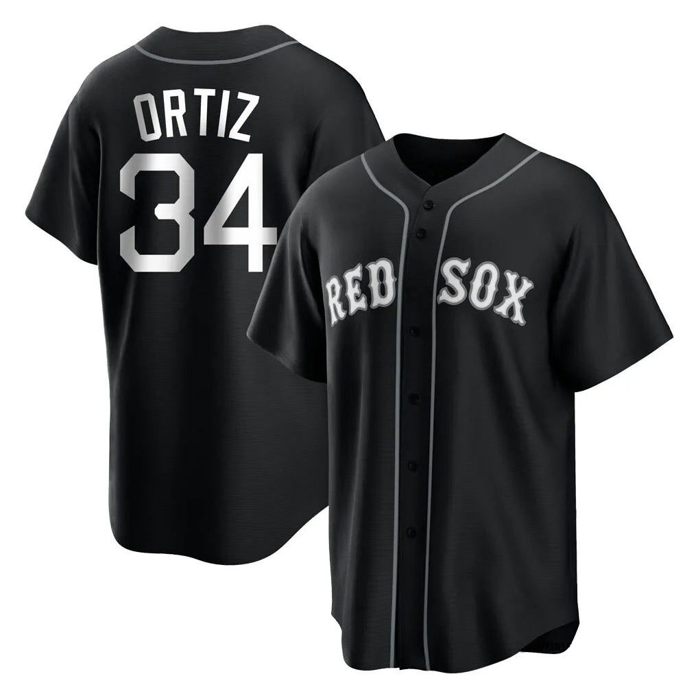Boston Red Sox #34 David Ortiz Player Black Jereymy Home Game Stitched Jerseys