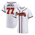 Atlanta Braves #77 Joe Jimenez Player White Gold Jereymy Limited Elite Home Game Stitched Jerseys