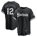 Chicago White Sox #12 Colson Montgomery Black Jereymy City Connect Cool Base Stitched Jersey