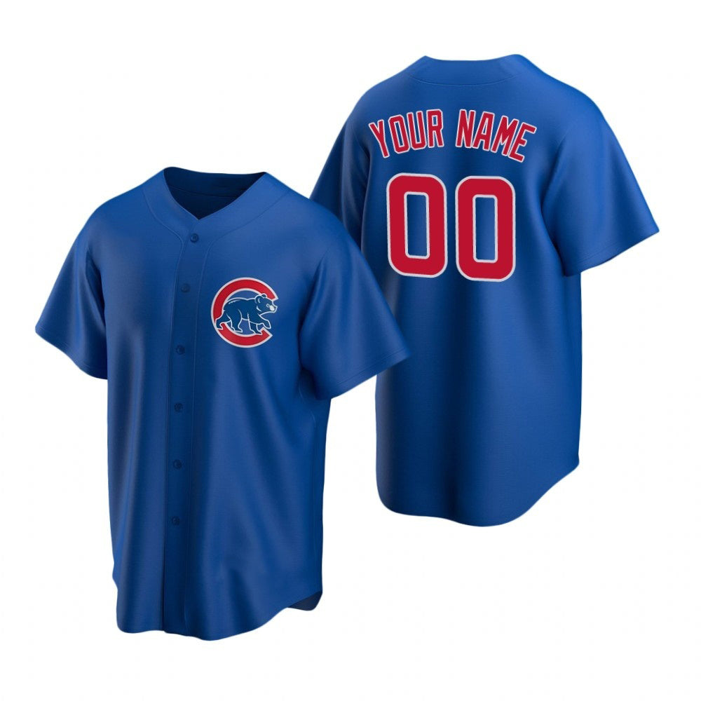 Custom Chicago Cubs Royal Jereymy Stitched Cool Base Jersey
