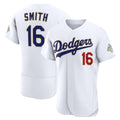 Los Angeles Dodgers #16 Will Smith White Jereymy 2026 Gold Collection Authentic Jersey