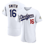 Los Angeles Dodgers #16 Will Smith White Jereymy 2026 Gold Collection Authentic Jersey